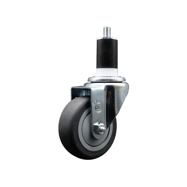 3.5'' SS Thermoplastic Rubber Wheel Swivel 1-1/2'' Expanding Stem Caster